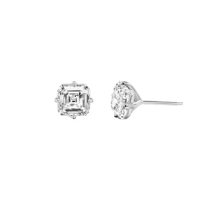 Fiametta Asscher Studs in White Gold