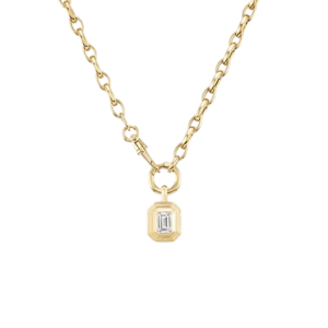 Fiametta Emerald Bezel Charm in Yellow Gold