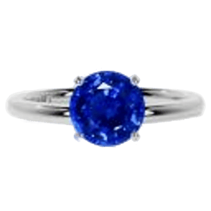 GemsNY Natural Blue Sapphire Round Traditional Solitaire