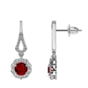 GemsNY Natural Ruby Round Shape Dangling