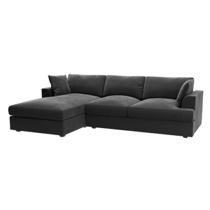 Furniture123 Dark Grey Velvet Left Hand Corner Sofa