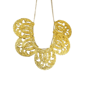 Gabrielle Gold Plate Scalloped Necklace