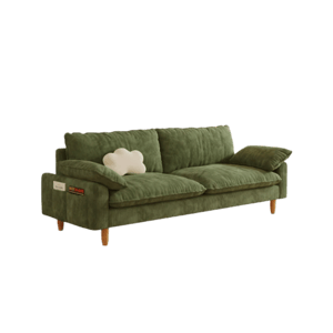 Cottonfy Retro Green Corduroy Upholstered Sofa