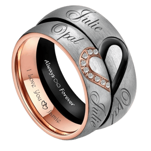 Gardenia Matching Heart Promise Ring Set