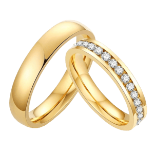 Gardenia Gold Promise Ring for Couple