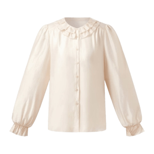 GOELIA Acetate Modal Ruffle Shirt