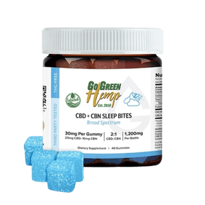 GoGreen Hemp CBN + CBD Sleep Gummies, THC-Free