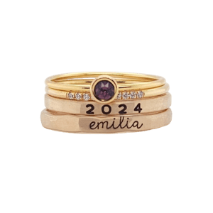 Going Golden 4mm Birthstone Stacking Ring