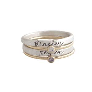 Going Golden The Willow Stacking Name Ring Set