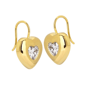 Goldbug Collection Puffy Heart Drop Earrings