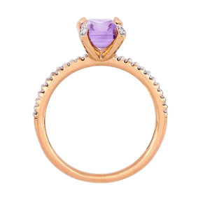 Goldia Amethyst Diamond Ring