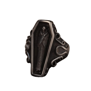 GTHIC Vampire Coffin Stainless Steel Ring