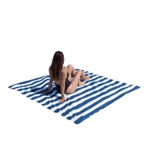 Handy Beach Goods Oversized Waterproof & Sand-Repellent Beach Blanket with Umbrella Port