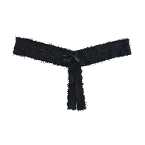 Hanky Panky &oh&trade; Signature Lace&reg; Crotchless Thong Black