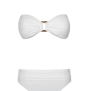 Hook Back Tortoise Bandeau Textured White