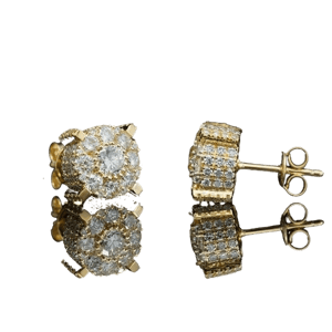 Helloice S925 Silver Micro Paved Moissanite Stud Earrings