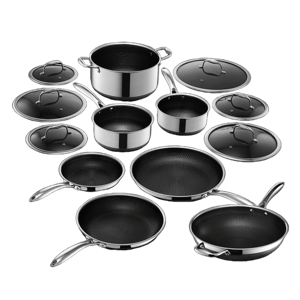 13 pc HexClad Hybrid Cookware Set w/ Lids