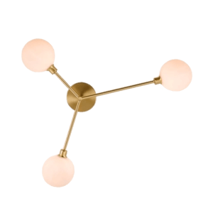 houseof. Brass 3 Light Flush Ceiling Light