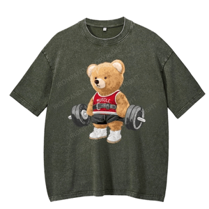 IronPanda Exercise Bear Washed Gym Shirt