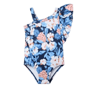 Janie and Jack Pineapple Floral Ruffle Swimsuit