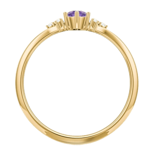 Jewlr Solitaire Oval with Triple Accents Ring