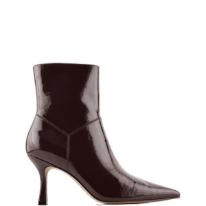 Jo Mercer Amari High Ankle Boots Merlot Crinkle Patent
