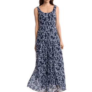 Jones New York Petal Print Tiered Maxi Dress 