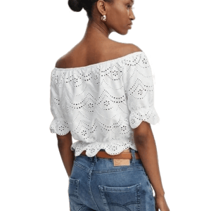 Kaufmann Griffe Top Bianco Donna Mini Logo
