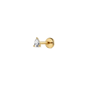 Kosiner Jewelry 14K Solid Gold Pear Flat Back Stud