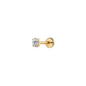 Kosiner Jewelry 14K Solid Gold Oval Flat Back Stud