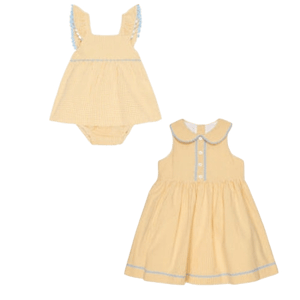 La Coqueta Aimee Girl Dress & Elicia Baby Summer Set Outfit Bundle