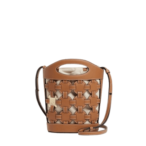 Le Tanneur petit sac seau en toile coton et cuir lisse
