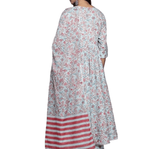 Libas Blue Yoke Design Cotton Anarkali Suit Set