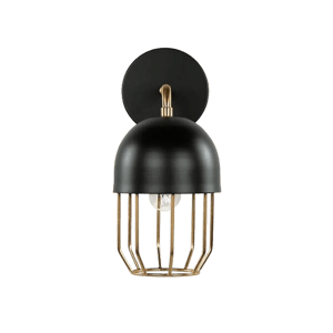 Licht-Erlebnisse Wandleuchte Schwarz Gold Metall