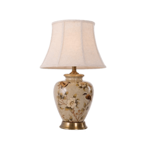 Lightsin Vintage Ceramic Bird-Pattern Table Lamp