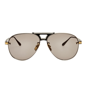 Linda Farrow Taya Sunglasses in Matt Nickel and Black