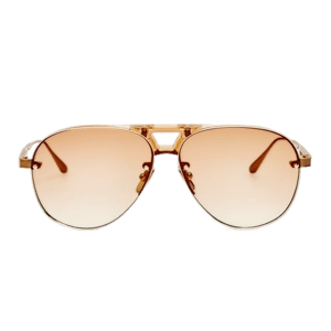 Linda Farrow Taya Sunglasses in Matt Champagne and Camel