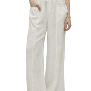 Linen Still Full Elastic Waist Patch Pocket Classic Pants