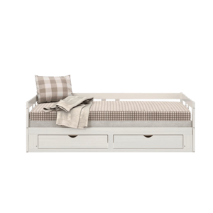 Conforama Lit banquette 90x190 cm ISORE coloris Blanc
