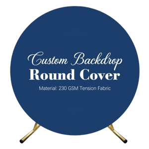 Lofaris Custom Photo Text Fabric Round Backdrop