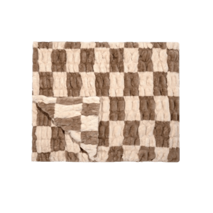 Lola Blankets Mocha Check Blanket