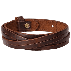 Lookinggoodtoday Bruine leren armband