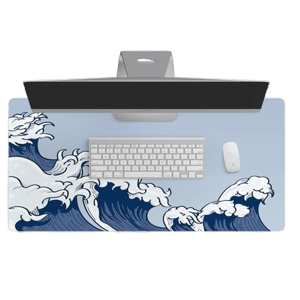 Love Desk Mats Japanese Blue Waves Desk Mat