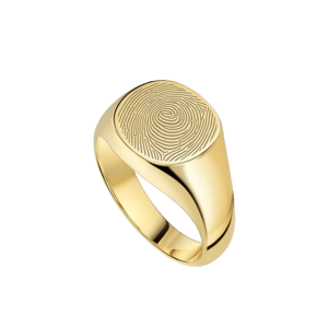 Lovelox Lockets Cushion Fingerprint Signet Ring