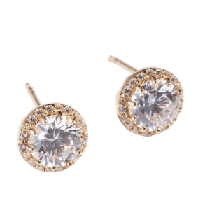 Lovisa Gold Plated Sterling Silver Cubic Zirconia Halo Stud Earrings