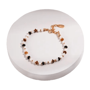 Luvbo Jewels Gallery Boho Tiger Eye Gold Plated Bead Bracelet