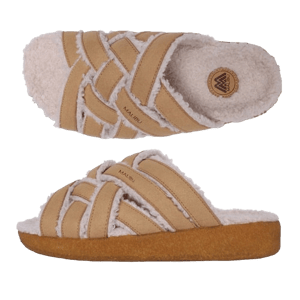 Malibu Sandals Zuma LX Suede Vegan Sherpa Crepe Oak Buff/Tan