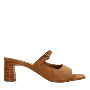 Manfield Cognac su&egrave;de sandalen