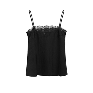 Massimo Dutti Top lencero encaje