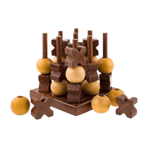 Matr Boomie  3D Tic Tac Toe Game Set Handcrafted Wood